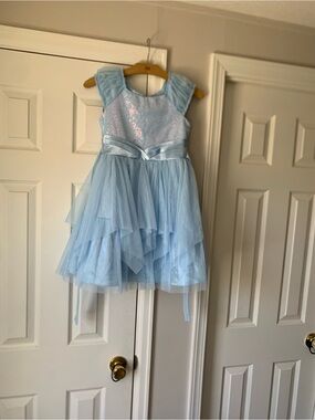 Jona Michelle Light Blue Layered Tulle Party Dress